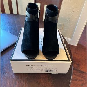 White House black market open toe booties